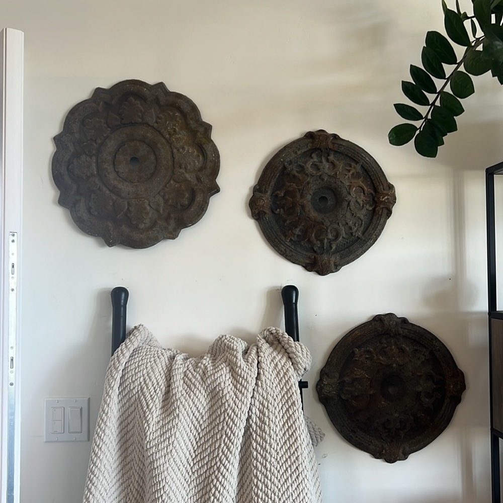 Set of 3 Pottery Barn Ceiling Medallion Wall Decor